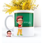 Kişiye Özel Erkek Öğrenci Karikatürlü Beyaz Kupa Bardak