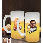 Kişiye Özel Erkek ve Kadın Karikatürlü 2’li Buzlu Cam Bira Bardağı 50CL-3
