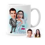 Kişiye Özel Evleniyoruz Karikatür Beyaz 5 Kupa Bardak