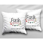 Kişiye Özel Fizik Öğretmeni Rdysn Iki Adet Iki Tarafı Baskılı Yıkanabilir Yastık Kırlent Kılıfı - Krem - 43x43
