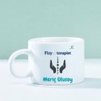 Kişiye Özel Fizyoterapist Temalı Motto Kahve Fincanı – Mesleğe Özel Şık Tasarım - Beyaz - 200 ml
