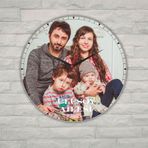 Kişiye Özel Fotoğraf Baskılı Metal Duvar Saati - En Güzel Aile Hediyesi