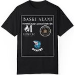 Kişiye Özel Fotoğraf Logo Metin Göğüs Veya Sırt Baskılı Tişört - Siyah