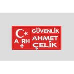 Kişiye Özel Güvenlik Isimlik – Nakışlı Yaka Kartı 9×4 cm | Arthur.com.tr - Kırmızı - Standart