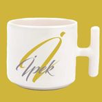 Kişiye Özel İ harfli ve İsimli Gold Gri T Kulplu Baskılı Kupa Bardak