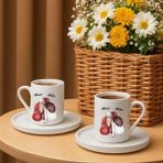 Kişiye Özel Ikili Arkadaş Temalı Türk Kahvesi Fincan Seti – Hediyelik - 2 Adet - 17,8 x 8 x 16 cm