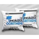 Kişiye Özel Ingilizce Öğretmeni When Iki Adet Iki Tarafı Baskılı Yıkanabilir Yastık Kırlent Kılıfı - Krem - 43x43