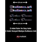 Kişiye Özel İnstagram Logolu Kullanıcı Adı Ve İsim Soy İsim Sticker | 20 Cm-Hologram