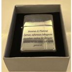 Kişiye Özel Isim Baskılı Çakmak Zippo Mat ve Gümüş Düz Siyah Çakmak