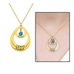 Kişiye Özel İsim Yazılı Gold 925 Ayar Üç Damla Kadın Gümüş Kolye