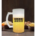 Kişiye Özel İsimli Buzlu Cam Bira Bardağı 50cl-30