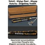 Kişiye Özel Isimli Tesbih - Kaplangözü Taşı - Harfli Püsküllü - Ahşap Kutulu Doğal Taş Tesbih