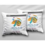 Kişiye Özel Jeoloji Çekiç Iki Adet Iki Tarafı Baskılı Yıkanabilir Yastık Kırlent Kılıfı - Krem - 43x43