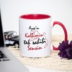 Kişiye Özel Kırmızı Renkli Kalbimin Tek Sahibi Kupa Bardak