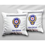 Kişiye Özel Logo Iki Adet Iki Tarafı Baskılı Yıkanabilir Yastık Kırlent Kılıfı - Krem - 43x43