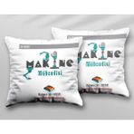 Kişiye Özel Makine Mühendisi Rbt Iki Adet Iki Tarafı Baskılı Yıkanabilir Yastık Kırlent Kılıfı - Krem - 43x43