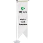 Kişiye Özel Masa Bayrağı - Kırlangıç Bayrak - Logolu Masa Bayrağı