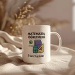 Kişiye Özel Matematik Öğretmeni Baskılı Seramik Kupa Bardak 330 ml - Beyaz