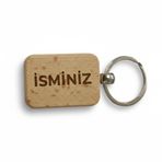 Kişiye Özel Mini Dikgörtgen Ahşap Anahtarlık – İsminiz Yazılı Lazer Gravür Anahtarlık – Özel Tasarım Kişisel Hediye