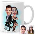 Kişiye Özel Mr. & Mrs. Smith Karikatür Beyaz Kupa Bardak