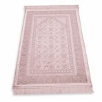 Kişiye Özel Nakış İşlemeli Saf İpek Kadife Kumaştan Pembe Renk Hediyelik Seccade