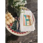 Kişiye Özel Nakışlı Havlu | Harf Işlemeli %100 Pamuk Çeyizlik & Hediyelik El Havlusu - 30 x 50 cm - Beyaz - Fuşya
