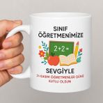 Kişiye Özel Öğretmenler Günü Kupa Bardak Sınıf Öğretmeni – 330 ml Seramik - Beyaz