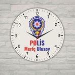 Kişiye Özel Polis Logolu Metal Duvar Saati - Emniyet Teşkilatına Özel Hediye