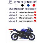 Kişiye Özel Rezerve Yazısı Otomobil,araba, Motorsiklet, Araç Sticker - 22 cm - Beyaz