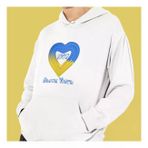 Kisiye Ozel Sari Lacivert Ask Baskili Kapsonlu Beyaz Unisex Sweatshirt Hk2168