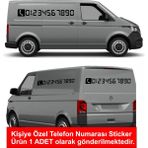 Kişiye Özel Telefon Numarası Araba Oto Motosiklet Karavan Sticker 00143 - 30x4 Cm - Siyah