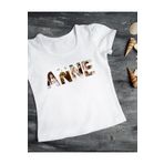 Kişiye Özel Tişört Anne Yazili, 13 Yaş, Unisex, Beyaz