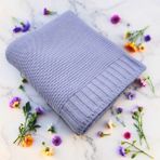 Kişiye Özel Triko Bebek Battaniyesi - %100 Pamuk, Yumuşak, Hediye ve Baby Shower Için Ideal - Mavi