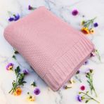Kişiye Özel Triko Bebek Battaniyesi - %100 Pamuk, Yumuşak, Hediye ve Baby Shower Için Ideal - Pembe