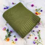 Kişiye Özel Triko Bebek Battaniyesi - %100 Pamuk, Yumuşak, Hediye ve Baby Shower Için Ideal - Yeşil