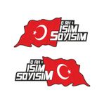 Kişiye Özel Türk Bayrağı 2 Adet Kan Grubu Sticker 01369