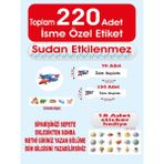 Kişiye Özel Uçak Temalı Okul Etiketi – Defter, Kalem, Kitap Etiketi 220 Adet Suya Dayanıklı, Silinmez Sticker. Renkli ve Kalıcı Yapışkanlı Etiketlerle Okul Eşyalarınızı Kolayca Ayırt Edin - uçaklı