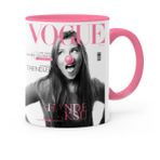 Kişiye Özel Vogue Dergi Kapağı Pembe 1 Kupa Bardak