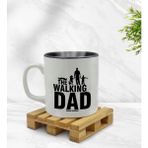 Kişiye Özel Walking Dad Tasarımlı İçi Siyah Renkli Model 2 Kupa