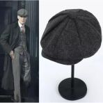 Kışlık 8 Parca Kaşmir Düz Renk Peaky Blinders Model Erkek Kasket London Şapka Füme Çizgili