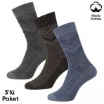 Kışlık Havlu Erkek Soket Çorap - 3 Çift - Dikişsiz - Olimpus - 14642 - Set 3