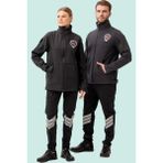 Kışlık Iş Güvenliği Softshell Mont Kıyafetleri Rüzgar Geçirmez Nefes Alabilen Montu - Füme
