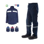 Kışlık İş Takımı Çok Cepli Reflektörlü Mont 4111 ve 7/7 İş Pantolonu 2958 Lacivert Renk Yüzde Yüz Pamuk CVLMYFRM41112958LAC1