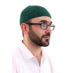 Kışlık Kadife Takke Düz Desen - Yeşil