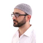 Kışlık Kadife Takke Hasır Desenli - Gri