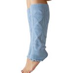 Kışlık Kadın Tozluk Pamuk Örgü Triko Baldır Isıtıcı Leg Warmer 1-Çift (buz mavisi)