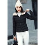 Kışlık Kapüşonlu Kadın Şişme Mont - 2XL - Renkli
