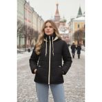 Kışlık Kapüşonlu Kısa Kadın Şişme Mont - XS - Renkli