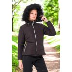 Kışlık Kapüşonlu Kürklü Su Geçirmez Şişme Kadın Mont - Siyah - XL