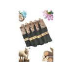 Kışlık Lambswool Yün Çorabı (5 Çift) Erkekler Için Termal Özellikli (Kuzu Yünlü) Kalın Çorap - Haki
